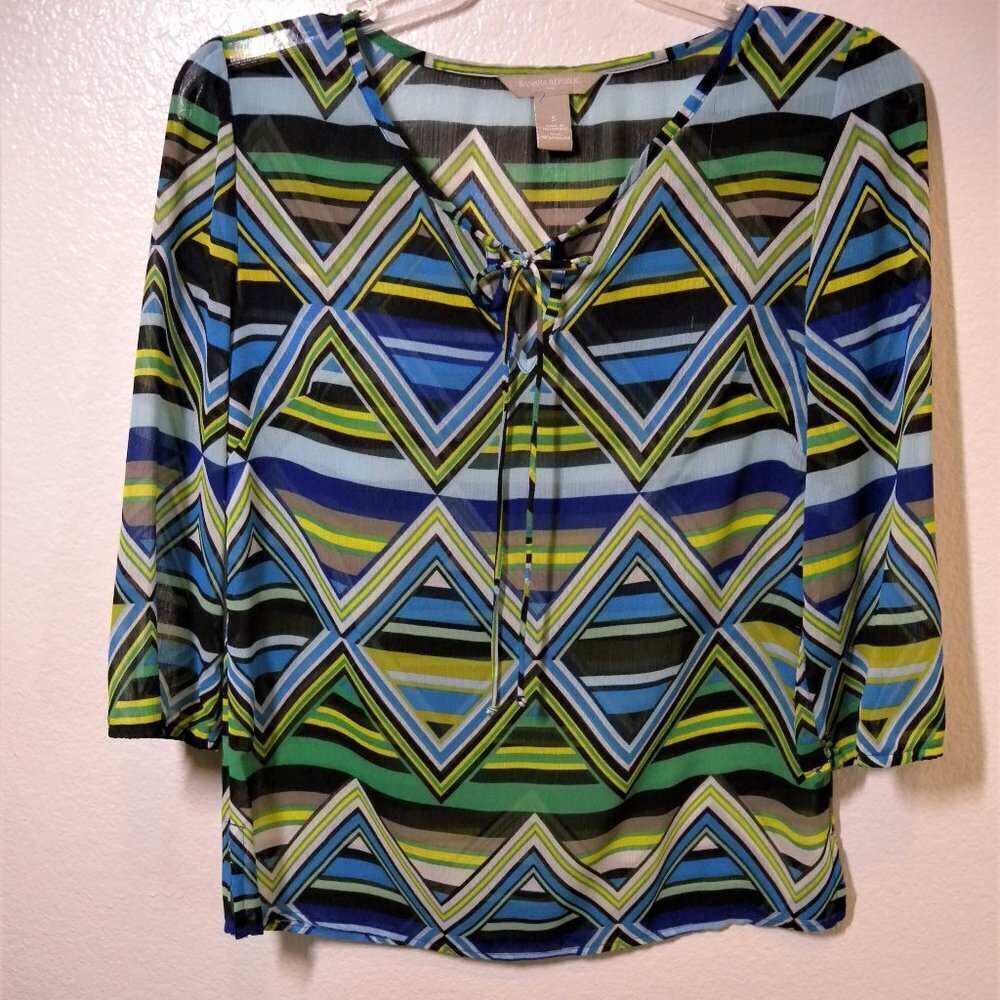 Banana Republic Blouse Semi Sheer Size: S